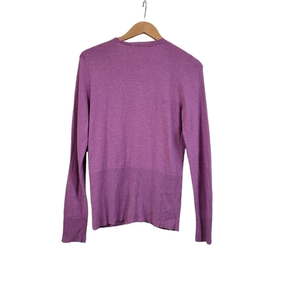 Eddie Bauer Purple Long Sleeve Lightweight Sweater Cardigan Medium M Button Down - Picture 2 of 4